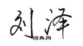 駱恆光劉澤行書個性簽名怎么寫