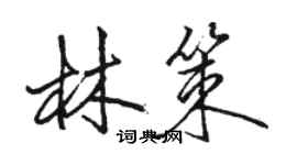 駱恆光林策行書個性簽名怎么寫