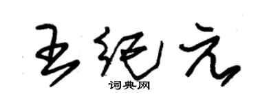 朱錫榮王紀元草書個性簽名怎么寫