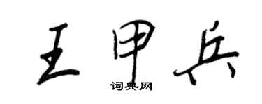 王正良王甲兵行書個性簽名怎么寫