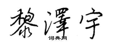 王正良黎澤宇行書個性簽名怎么寫