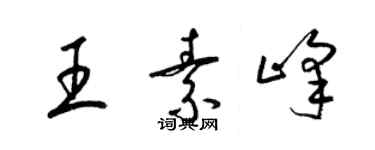 梁錦英王素峰草書個性簽名怎么寫