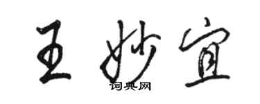 駱恆光王妙宜行書個性簽名怎么寫