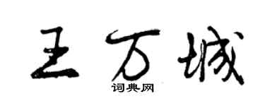 曾慶福王萬城行書個性簽名怎么寫