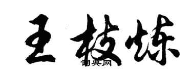 胡問遂王枝煉行書個性簽名怎么寫