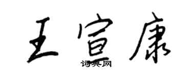王正良王宣康行書個性簽名怎么寫