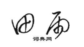 駱恆光田雨草書個性簽名怎么寫