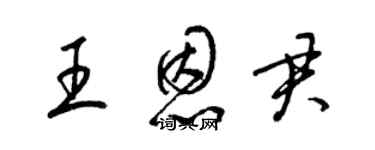 梁錦英王恩君草書個性簽名怎么寫