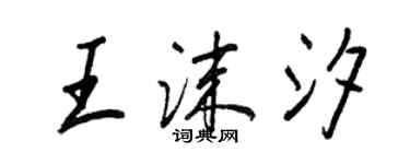 王正良王沫汐行書個性簽名怎么寫