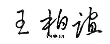 駱恆光王柏誼草書個性簽名怎么寫