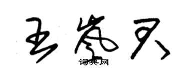 朱錫榮王嵐君草書個性簽名怎么寫