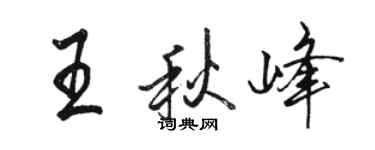 駱恆光王秋峰行書個性簽名怎么寫