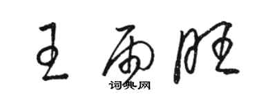 駱恆光王雨旺草書個性簽名怎么寫