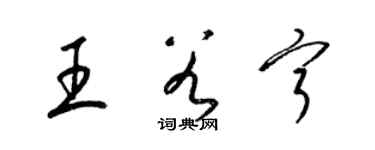 梁錦英王谷寧草書個性簽名怎么寫