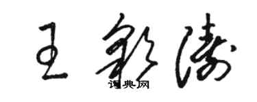 駱恆光王彩濤草書個性簽名怎么寫