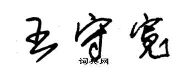 朱錫榮王守寬草書個性簽名怎么寫