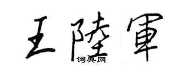 王正良王陸軍行書個性簽名怎么寫