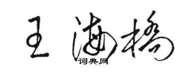 駱恆光王海橋草書個性簽名怎么寫