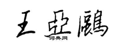 王正良王亞鷗行書個性簽名怎么寫