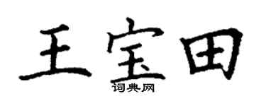 丁謙王寶田楷書個性簽名怎么寫