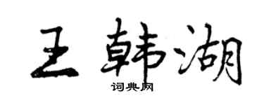 曾慶福王韓湖行書個性簽名怎么寫