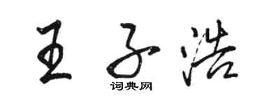 駱恆光王子浩行書個性簽名怎么寫