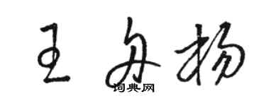 駱恆光王舟楊草書個性簽名怎么寫