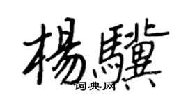 王正良楊驥行書個性簽名怎么寫