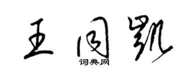 梁錦英王同凱草書個性簽名怎么寫