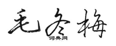 駱恆光毛冬梅行書個性簽名怎么寫
