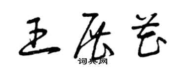 曾慶福王展花草書個性簽名怎么寫