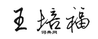 駱恆光王培福行書個性簽名怎么寫
