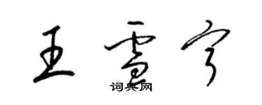 梁錦英王雪寧草書個性簽名怎么寫