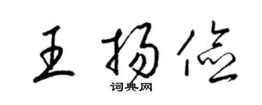 梁錦英王揚儉草書個性簽名怎么寫