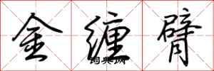 荊霄鵬金纏臂行書怎么寫