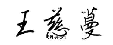 王正良王慈蔓行書個性簽名怎么寫