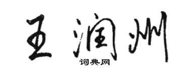 駱恆光王潤州行書個性簽名怎么寫