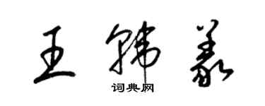 梁錦英王韓義草書個性簽名怎么寫