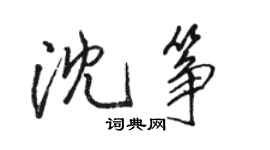 駱恆光沈箏行書個性簽名怎么寫