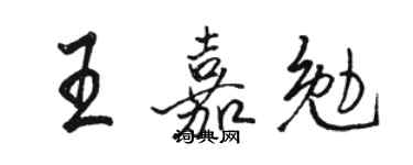 駱恆光王嘉勉行書個性簽名怎么寫