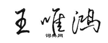 駱恆光王唯鴻行書個性簽名怎么寫