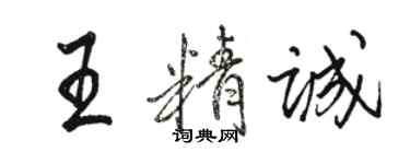 駱恆光王精誠行書個性簽名怎么寫