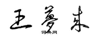 曾慶福王夢來草書個性簽名怎么寫