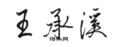 駱恆光王承溪行書個性簽名怎么寫