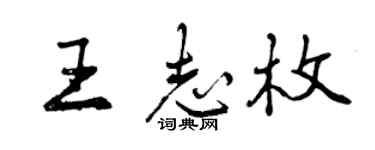 曾慶福王志枚行書個性簽名怎么寫
