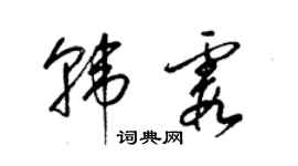 梁錦英韓霞草書個性簽名怎么寫