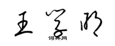 梁錦英王學明草書個性簽名怎么寫