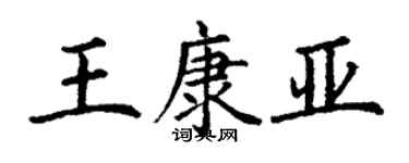 丁謙王康亞楷書個性簽名怎么寫