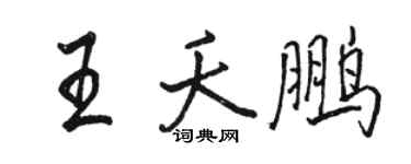 駱恆光王夭鵬行書個性簽名怎么寫