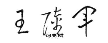 駱恆光王陸軍草書個性簽名怎么寫